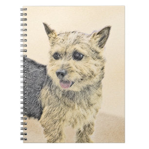Caderno Espiral Pintura de Norwich Terrier - Arte de Cachorro Orig
