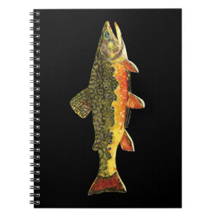 Caderno Espiral Pintura de Peixes de Brook Trout