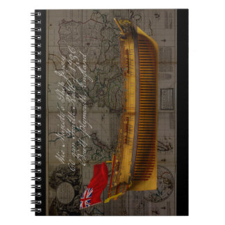 Caderno Espiral Pintura de perfil do navio Jersey