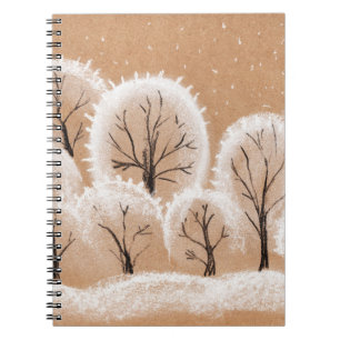 Caderno Espiral Pintura de pincel. Canvas artística. Arte petrol