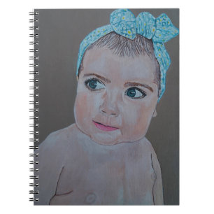 Caderno Espiral Pintura de retrato de bebê por Alfred Fox