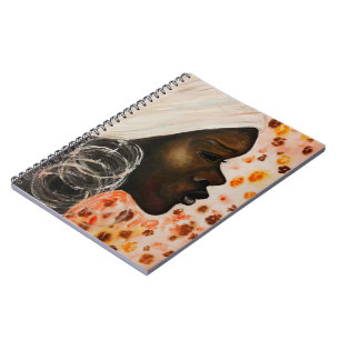 Caderno Espiral Pintura de Rosto de Bela Africana