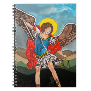 Caderno Espiral Pintura de São Miguel Arcanjo por Alfred Fox