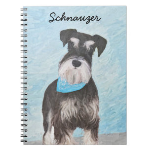 Caderno Espiral Pintura de Schnauzer (Miniatura) - Cachorro Origin