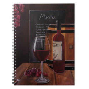 Caderno Espiral Pintura de Vinho Tinto por Alfred Fox
