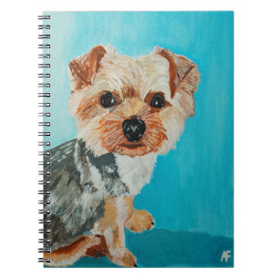 Caderno Espiral Pintura de Yorkshire Terrier por Alfred Fox
