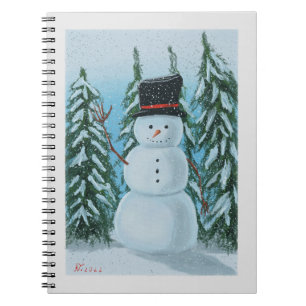 Caderno Espiral pintura digital snowman