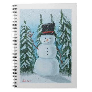 Caderno Espiral pintura digital snowman
