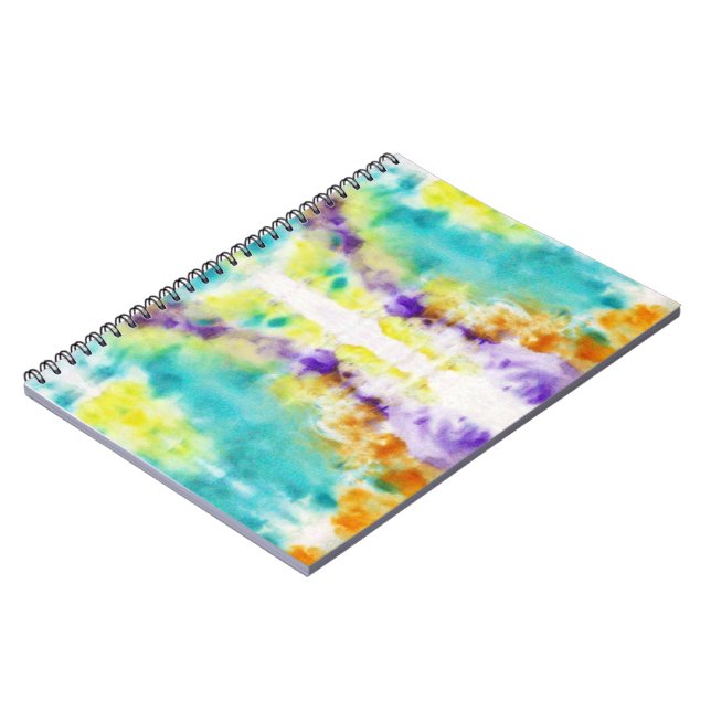 Caderno Espiral Pintura do abstrato no notebook do design do tecid (Left Side)