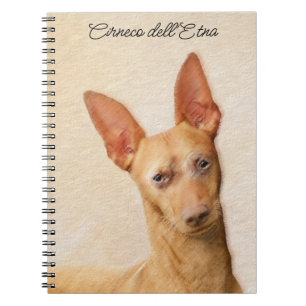 Caderno Espiral Pintura do Cirneco dell’Etna - Arte do Cachorro Or