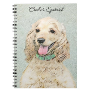 Caderno Espiral Pintura do Cocker Spaniel Buff - Arte Original par