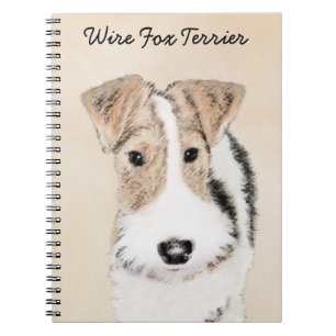 Caderno Espiral Pintura do Fox Terrier do fio - arte original