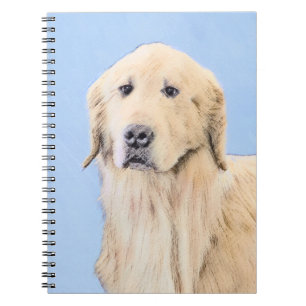 Caderno Espiral Pintura do ouro Retriever - Arte Cachorra Original