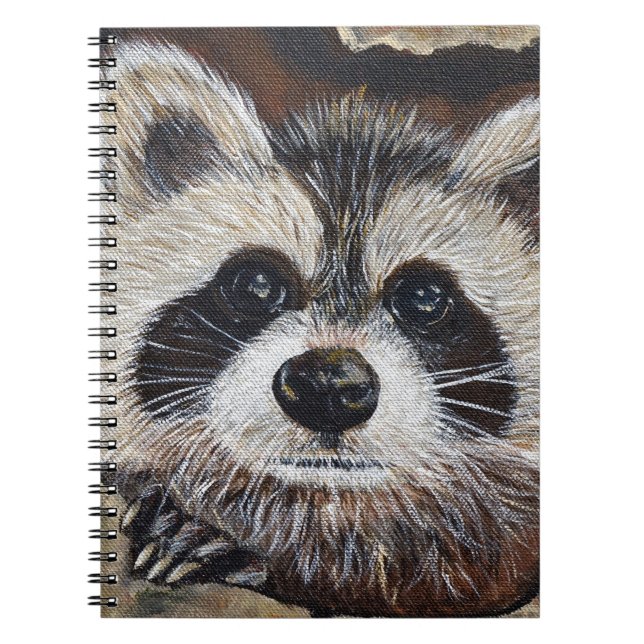 Caderno Espiral Pintura do Raccoon (Frente)