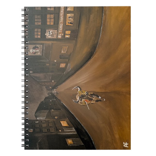 Caderno Espiral Pintura El Toro Torturado por Alfred Fox (Frente)
