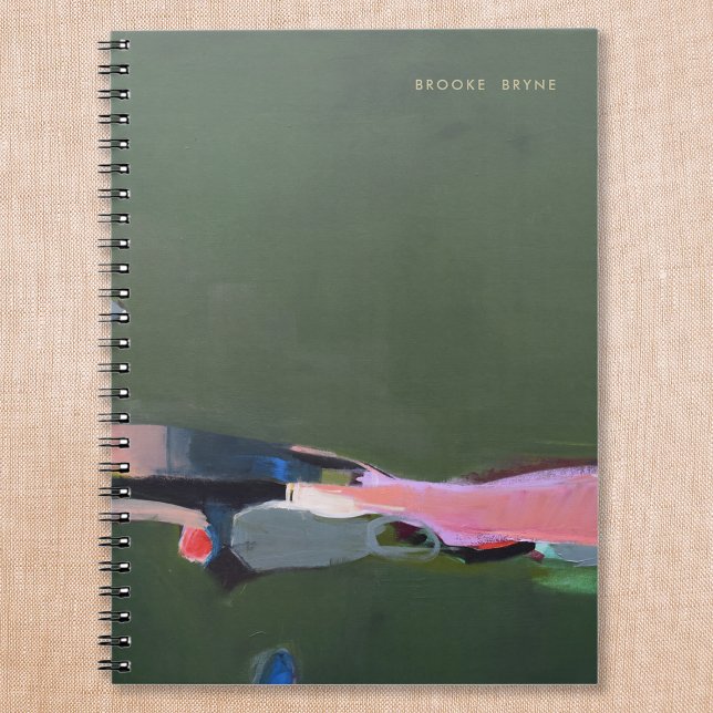 Caderno Espiral Pintura em Abstrato verde (Criador carregado)