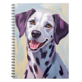Caderno Espiral Pintura em Aquarela de Cachorro Dalmata