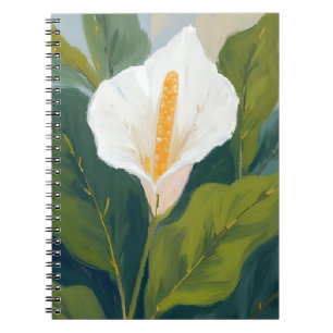 Caderno Espiral Pintura em Aquarela Flor de Lírio da Paz