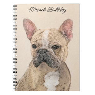 Caderno Espiral Pintura em Bulldog Francês (Sable) - Pintura Origi