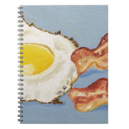 Caderno Espiral Pintura em café da manhã de bacon e ovo