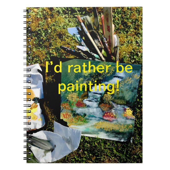 Caderno Espiral Pintura em cascata do quintal (Frente)