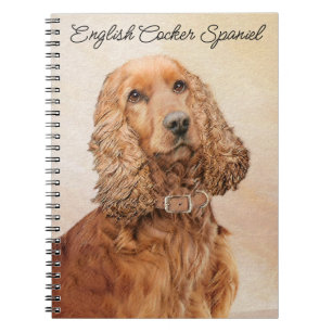 Caderno Espiral Pintura em espanhol com Cocker Inglês - Arte Origi