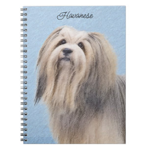 Caderno Espiral Pintura em Havanês (Prata) - Arte Canina Original