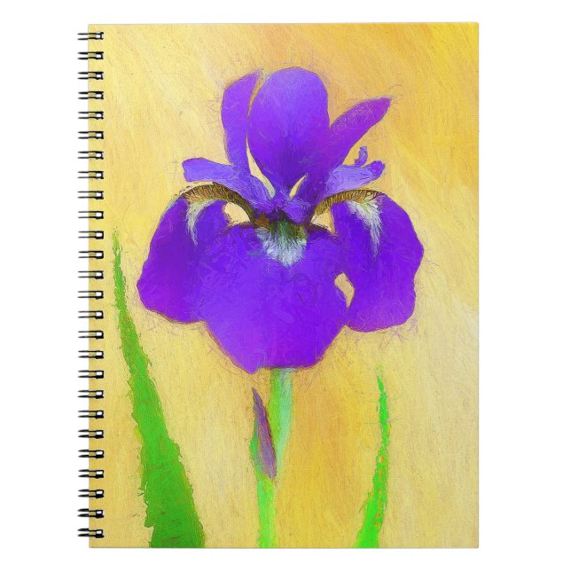 Caderno Espiral Pintura em Íris com pérola - Cão original branco A (Frente)