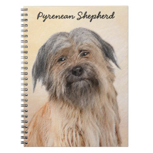 Caderno Espiral Pintura em Pastor Pirenéus - Arte Cachorro Origina