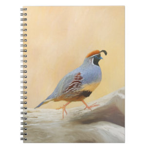 Caderno Espiral Pintura em Quail de Gambrel — Arte original sobr