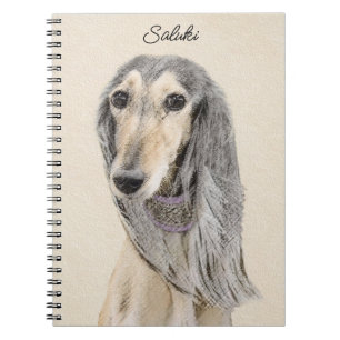 Caderno Espiral Pintura em Saluki (Fawn) - Arte de Cachorro Origin