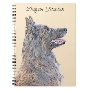 Caderno Espiral Pintura em Tervuren Belga - Arte Cachorra Original