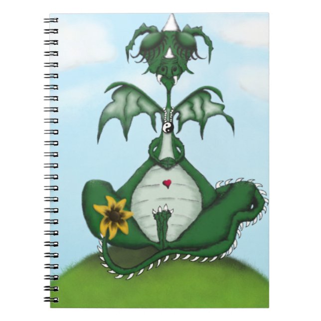 Caderno Espiral Pintura Engraçada de Yogi Dragon (Frente)
