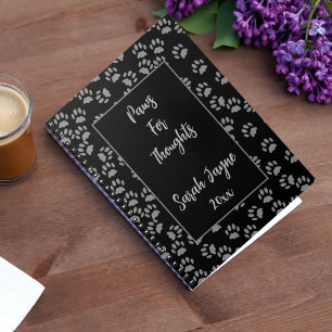 Caderno Espiral Pintura Gira Imprime Notebook Preto de Cat Persona