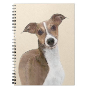 Caderno Espiral Pintura italiana em greyhound - Arte canina origin