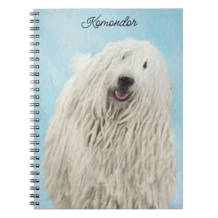Caderno Espiral Pintura Komondor - Arte Cachorra Original
