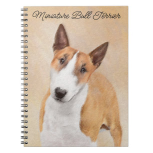 Caderno Espiral Pintura Miniatura Bull Terrier - Arte Original par