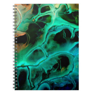 Caderno Espiral pintura néon brilhante de abstrato art em violeta 