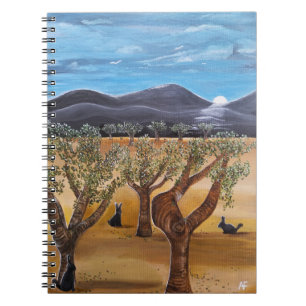 Caderno Espiral Pintura Olivar de Noche por Alfred Fox