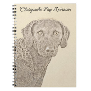 Caderno Espiral Pintura Original para Cão na Baía de Chesapeake Re