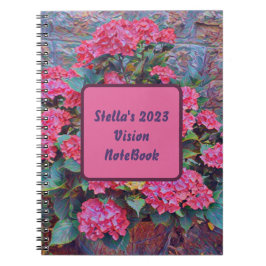 Caderno Espiral Pintura personalizada hydrangea Visão notebook 202