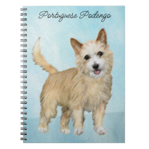 Caderno Espiral Pintura Portuguesa do Podengo Pequeno - Arte Origi
