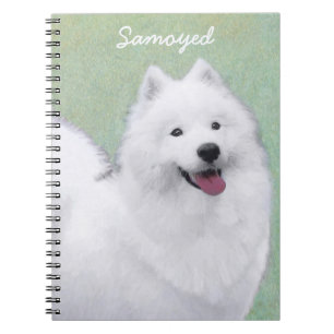 Caderno Espiral Pintura Samoyed - Arte Cachorra Original