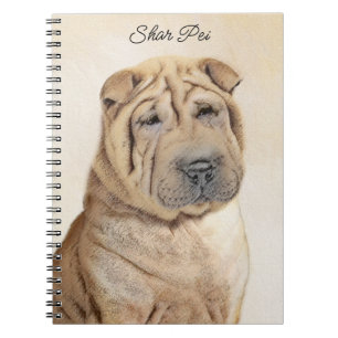 Caderno Espiral Pintura Shar Pei - Arte Cachorra Original