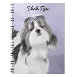 Caderno Espiral Pintura Shih Tzu - Arte Cachorosa Original