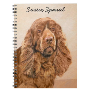 Caderno Espiral Pintura Sussex Spaniel - Arte Cachorra Original