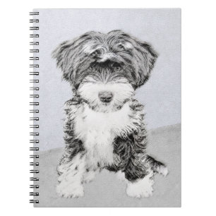 Caderno Espiral Pintura Tibetana Terrier - Arte Cachorro Original 