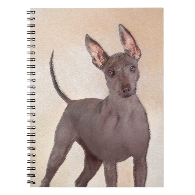 Caderno Espiral Pintura Xoloitzcuintli - Arte Cachorra Original (Frente)