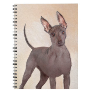Caderno Espiral Pintura Xoloitzcuintli - Arte Cão Original Cute