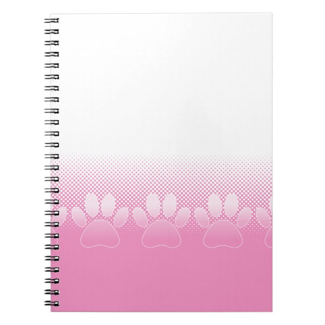 Caderno Espiral Pinturas E White Paws Com Fundo De Jornais (Frente)